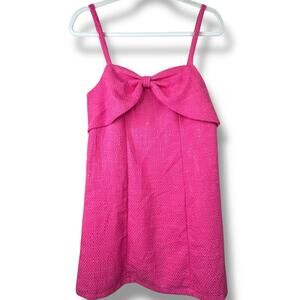 NEW AQUA Bloomingdale's Pink Textured Bow Front Sweetheart Mini Dress Small